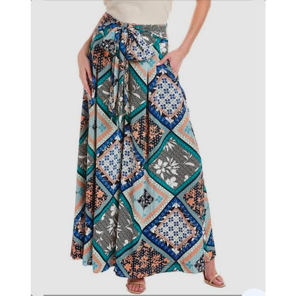 Gracia Tie Waist Palazzo Wide Leg Pants. Size L. Retails $128